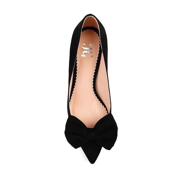 Journee Collection Womens 7 M Black Bow Pointed Toe Stiletto Heels NIB IX1 - Picture 2 of 6